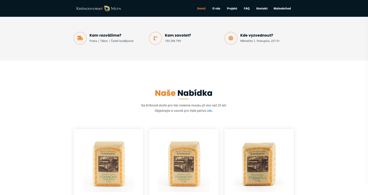 Náhled webu Krišnodvorský mlýn